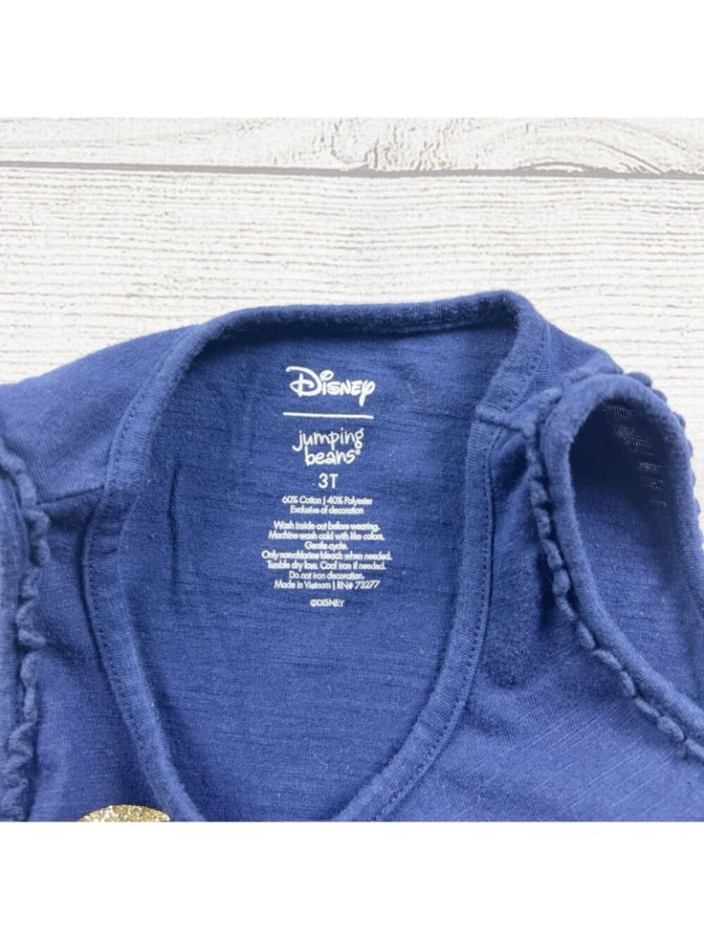 Disney Jumping Beans Girls Tank Dress Aladdin Jasmine Carpet Glitter Graphic 3T - Picture 2 of 3